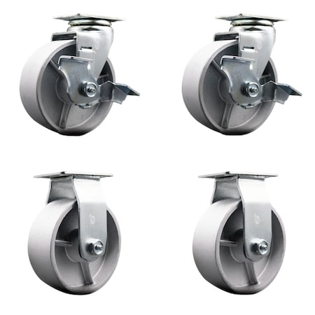 Service Caster Tool Box Caster Wheel Set 5'' Semi Steel Cast Iron Swivel Casters, 4PK TOOL-SCC-20S520-SSB-TLB-2-R-2